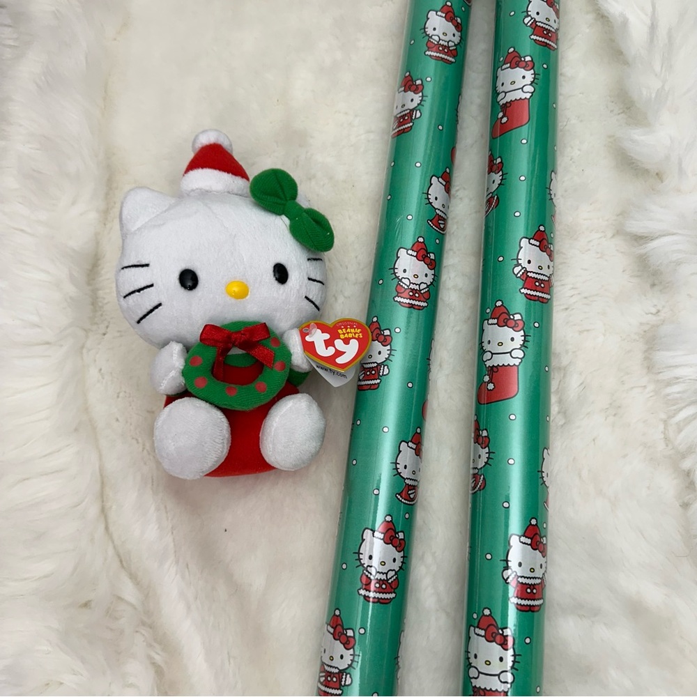 HELLO KITTY CHRISTMAS GIFT WRAPPING PAPER HOLIDAYS BUNDLE OF TWO